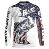 Maxcorners Personalized American Flag Bass Fishing Jerseys, Patriotic Bass Fishing Tournament Shirts LM0201