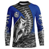 Maxcorners Custom Largemouth Bass Long Sleeve Tournament Fishing Shirts, Bass Fishing Jerseys | Blue LM0201