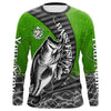 Maxcorners Custom Largemouth Bass Long Sleeve Tournament Fishing Shirts, Bass Fishing Jerseys | Green LM0201