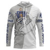 Maxcorners Custom Bass Fishing New Hampshire Flag Long Sleeve Fishing Shirts, NH Bass Fishing Jerseys LM0201