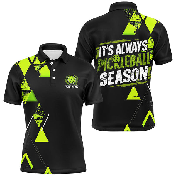 Maxcorners Men'S Pickleball Shirts With Custom Name Sayings "It'S Always Pickleball Season" | Green