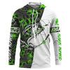 Maxcorners Personalized Bass Fishing jerseys, Bass Fishing Long Sleeve Fishing tournament shirts | green camo LM0201