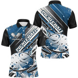 Maxcorners Custom Men'S Pickleball Polo Shirts, Black And Blue Pickleball Outfit Pickleball Team Shirts