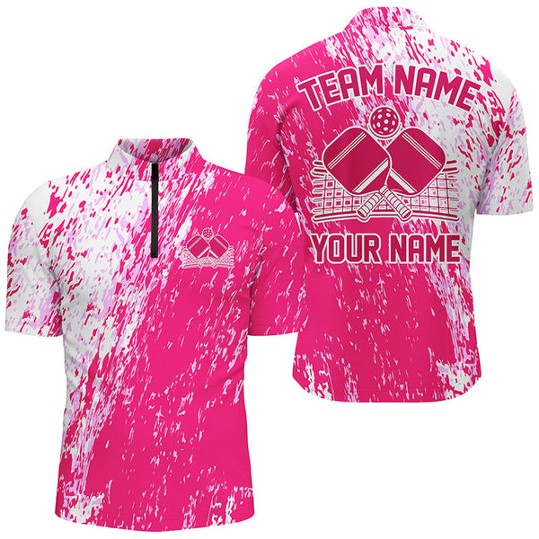 Maxcorners Custom Pink Pickleball Team Shirts Uniform, Men'S Pickleball Outfit Pickleball Apparel