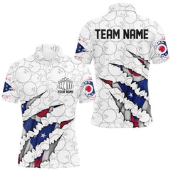 Maxcorners Custom Ohio Flag Bowling Team Polo Shirts For Men, Ohio Bowling League Shirt LM1109