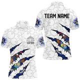 Maxcorners Custom Michigan Flag Bowling Team Polo Shirts For Men, Michigan Bowling League Shirt LM1109