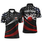 Maxcorners American Flag Patriotic Bowling Team Customized Name And Team Name 3D Shirt