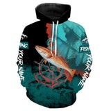 Maxcorners Redfish Puppy Drum Fishing Customize Name All Over Print Hoodie