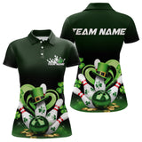 Maxcorners Custom Lucky St Patricks Bowling Polo Shirts For Men, Saint Paddys Shamprock Bowling Outfits