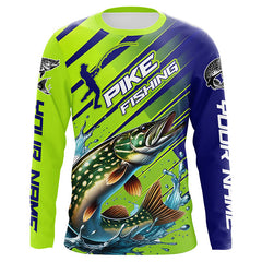 Maxcorners Custom Pike Fishing Uv Protection Long Sleeve Shirts, Pike Tournament Fishing Shirt MT2108