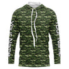 Maxcorners Largemouth Bass Fishing Camo Custom Long Sleeve Fishing Shirts, Bass Tournament Shirt LM0201