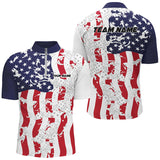 Maxcorners White American Flag Custom Pickleball Team Shirts For Men And Women, Patriotic Pickleball Jerseys