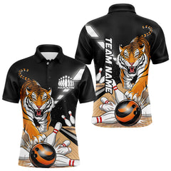 Maxcorners Custom Tiger Bowling Shirts For Men, Tiger Bowling Team Shirt Bowler Uniform Outfits LM1610