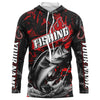 Maxcorners Largemouth Bass Fishing Custom Long Sleeve Shirts, Bass Tournament Fishing Jerseys | Red Camo LM0201