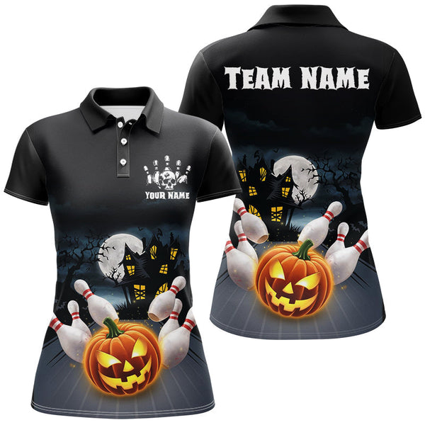 Maxcorners Halloween Bowling Jersey Customized Name, Team Name 3D Polo Shirt