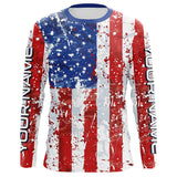 Maxcorners American Flag Custom Long Sleeve Uv Protection Fishing Shirts, Patriotic Fishing Jersey 2 LM2408