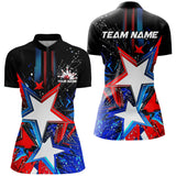 Maxcorners Red White And Blue Stars Custom Us Bowling Shirts Patriotic Bowling Team Shirt