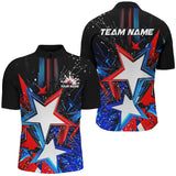 Maxcorners Red White And Blue Stars Custom Us Bowling Shirts Patriotic Bowling Team Shirt