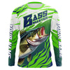Maxcorners Personalized Bass master Fishing jerseys, Largemouth Bass Long sleeve performance Fishing Shirts LM0201