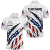 Maxcorners Custom Us Flag Bowling Polo Shirts For Men, Patriotic Bowling Team Shirts Bowling Outfits LM0607