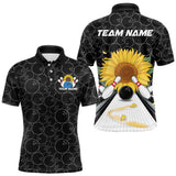 Maxcorners Custom Sunflower Bowling Polo Shirts For Men And Women, Sunflower Bowling Team Jerseys