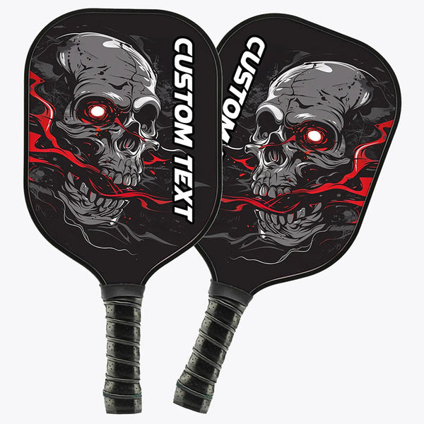 Maxcorners Custom Skull Pickleball Paddle For Men And Women, Halloween Pickleball Gifts | Red