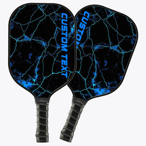 Maxcorners Blue Thunder Lightning Pickleball Paddle With Cusom Name Or Text, Pickleball Team Paddles