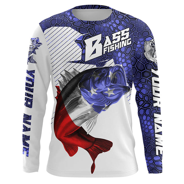 Maxcorners Customize Name American Flag Bass Fishing 3D Shirts