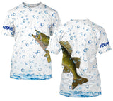 Maxcorners Customize Name Walleye Fishing 3D Shirts