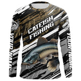 Maxcorners Catfish Fishing Custom Long Sleeve Tournament Fishing Shirts, Catfish Fishing Jerseys Grass Camo MT2108