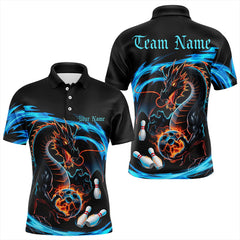 Maxcorners Black Mens bowling shirts Custom Red neon team league bowling jerseys, gifts for bowlers LM2404