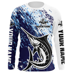 Maxcorners Marlin Fishing Custom Long Sleeve Performance Fishing Shirts, Marlin Saltwater Fishing Jerseys LM2408