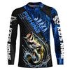 Maxcorners Custom Bass Fishing Long Sleeve Tournament Shirts, Bass Fisherman Jerseys | Blue Camo LM0201