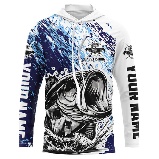 Maxcorners Personalized Bass Long Sleeve Tournament Fishing Shirts, Bass Fishing Jerseys Fishing Gifts LM0201