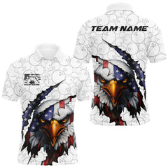 Maxcorners Custom Patriotic Eagle Men Bowling Team Shirt, US Flag Eagle Bowling League Shirts LM0412