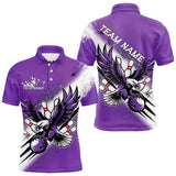 Maxcorners Custom Purple Eagle Bowling Jerseys, Eagle Bowling Men & Women Polo Shirts Team Uniform Bowlers Outfit