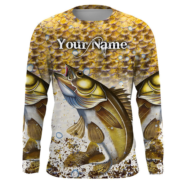 Maxcorners Walleye Fishing Fish 3D Shirts Customize Name