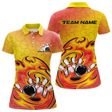 Maxcorners Custom Flame Bowling Polo Shirts Bowling Team Shirt Bowler Uniform