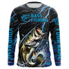 Maxcorners Blue Thunder Lightning Custom Bass Long Sleeve Tournament Fishing Shirts, Bass Fishing Jerseys LM0201