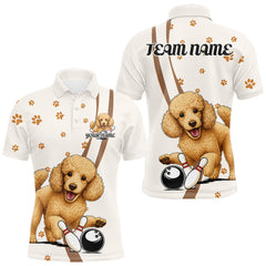 Maxcorners Custom Funny Poodle Dog Men Bowling Team Shirt, Dog Lovers Bowling Uniform LM0412