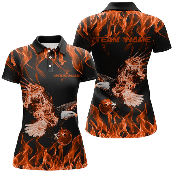 Maxcorners Custom Black And Orange Flame Eagle Bowling Team Men Polo Shirts, Eagle Bowling League Shirt 
Regular Price
$39.99