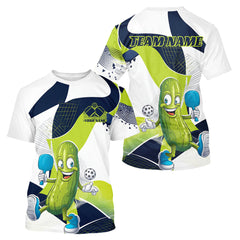 Maxcorners Custom Funny Pickleball Polo Shirts For Men, Cool Pickles Playing Pickleball Humorous Shirt 1 LM1307