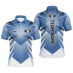 Maxcorners Custom Blue Pickleball Jerseys, Outdoor Pickleball Polo Shirts For Men, Pickleball Uniform