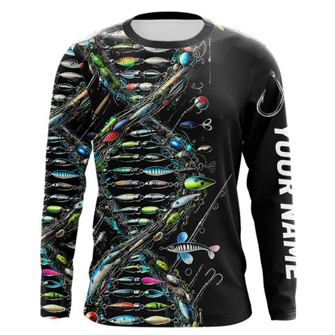 Maxcorners Fishing DNA Custom Long Sleeve UV Protection Performance Fishing Shirts LM0607