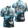 Maxcorners Blue Camo Bowling Team Shirts Polo Personalized Bowling League Jerseys Strike Bowling