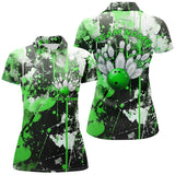 Maxcorners Green Camo Bowling Team Shirts Polo Personalized Bowling League Jerseys Strike Bowling