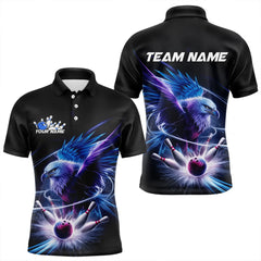 Maxcorners Custom Eagle Bowling Team Polo Shirts For Men, Eagle Bowling Tournament Shirt Bowler Outfit