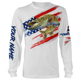 Maxcorners Musky (Muskie) Fishing American Flag Patriot Customize Name 3D Shirts