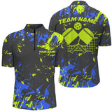 Maxcorners Blue And Green Custom Pickleball Team Shirts For Men, Pickleball Polo Shirts Team Outfits