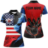 Maxcorners Usa Flag Bowling Jersey Customized Name 3D Shirt